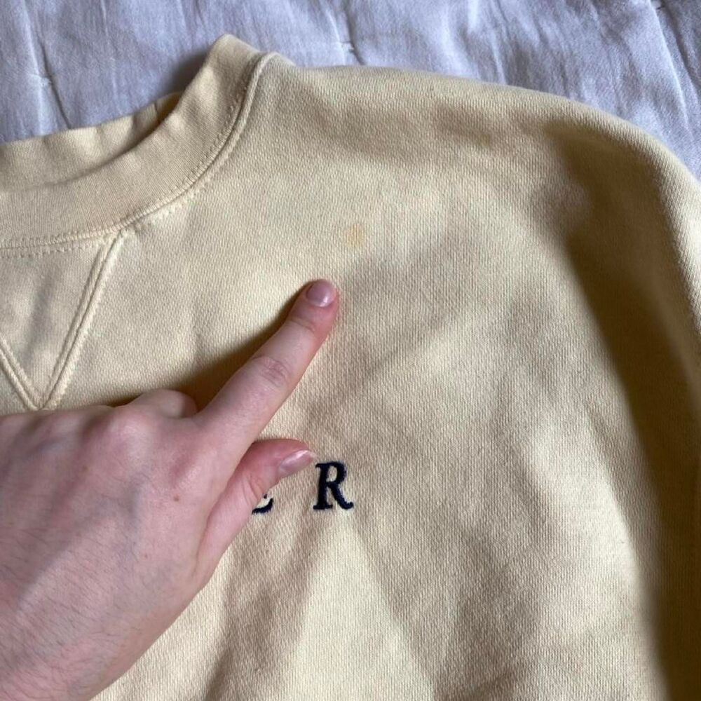 Pier-one Women's Yellow and Cream Sweatshirt - Picture 2 of 4